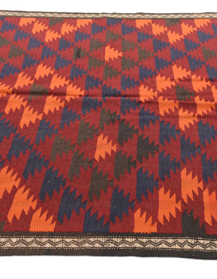 Detail image of  4' 10 x 12' 1  Hand Woven Kilim Afghan Wool Runner Rug