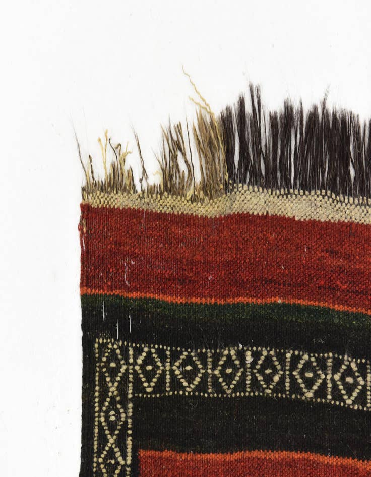 Detail image of  4' 3 x 12' 6  Hand Woven Kilim Fars Wool Runner Rug