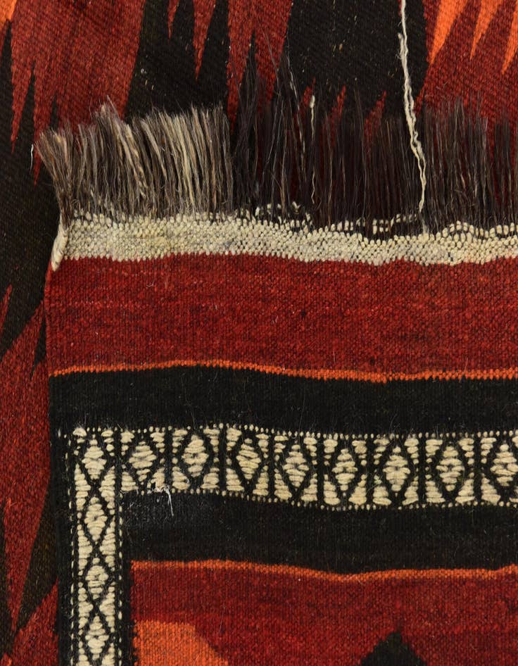 Detail image of  4' 3 x 12' 6  Hand Woven Kilim Fars Wool Runner Rug