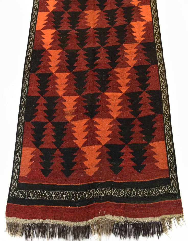 Detail image of  4' 3 x 12' 6  Hand Woven Kilim Fars Wool Runner Rug