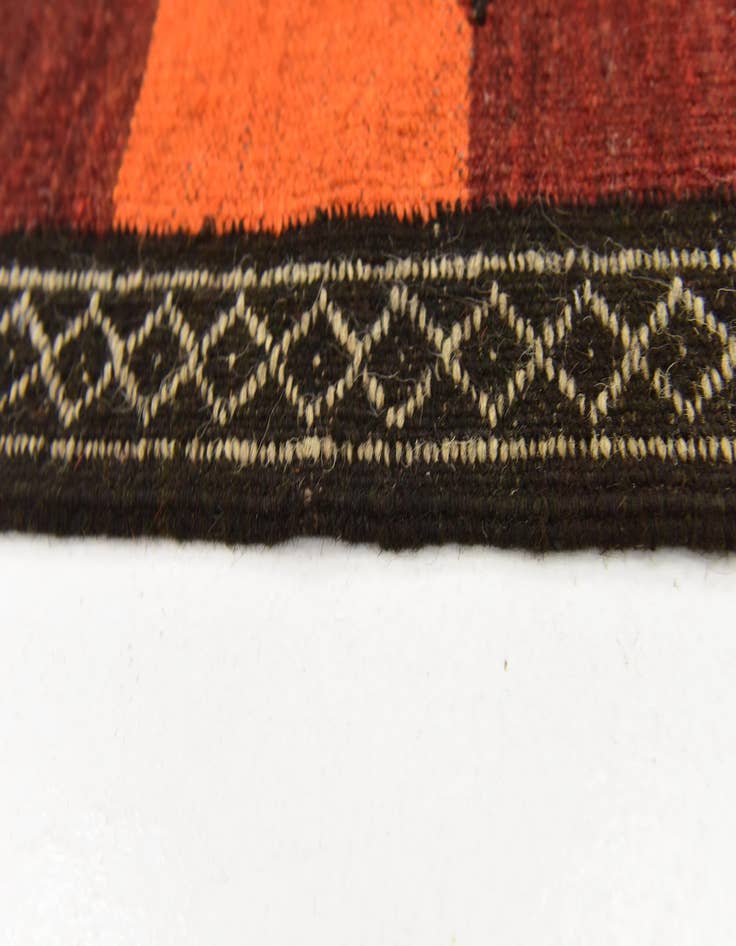 Detail image of  4' 3 x 12' 6  Hand Woven Kilim Fars Wool Runner Rug