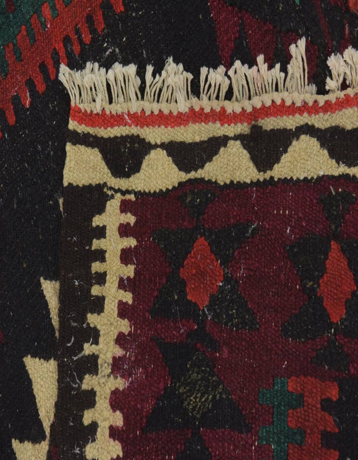 Detail image of  4' x 9' 4  Hand Woven Kilim Fars Wool Runner Rug