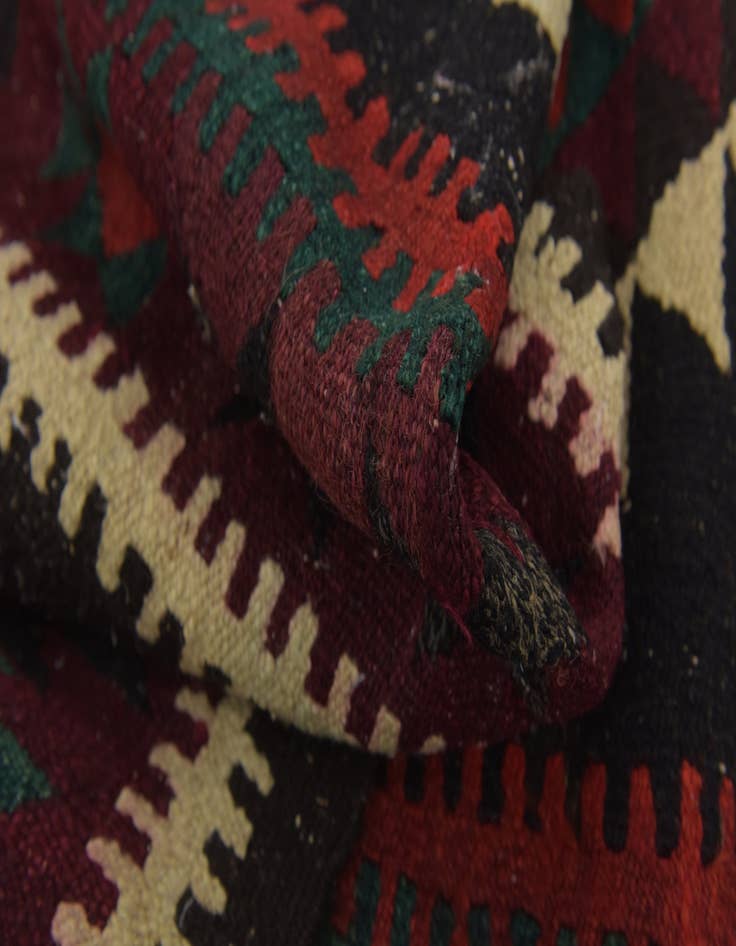 Detail image of  4' x 9' 4  Hand Woven Kilim Fars Wool Runner Rug