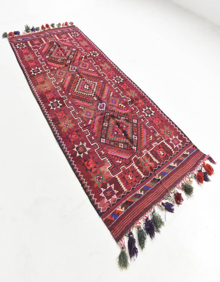 Detail image of  4' 10 x 10' 7  Hand Knotted Kilim Fars Persian Wool Runner Rug