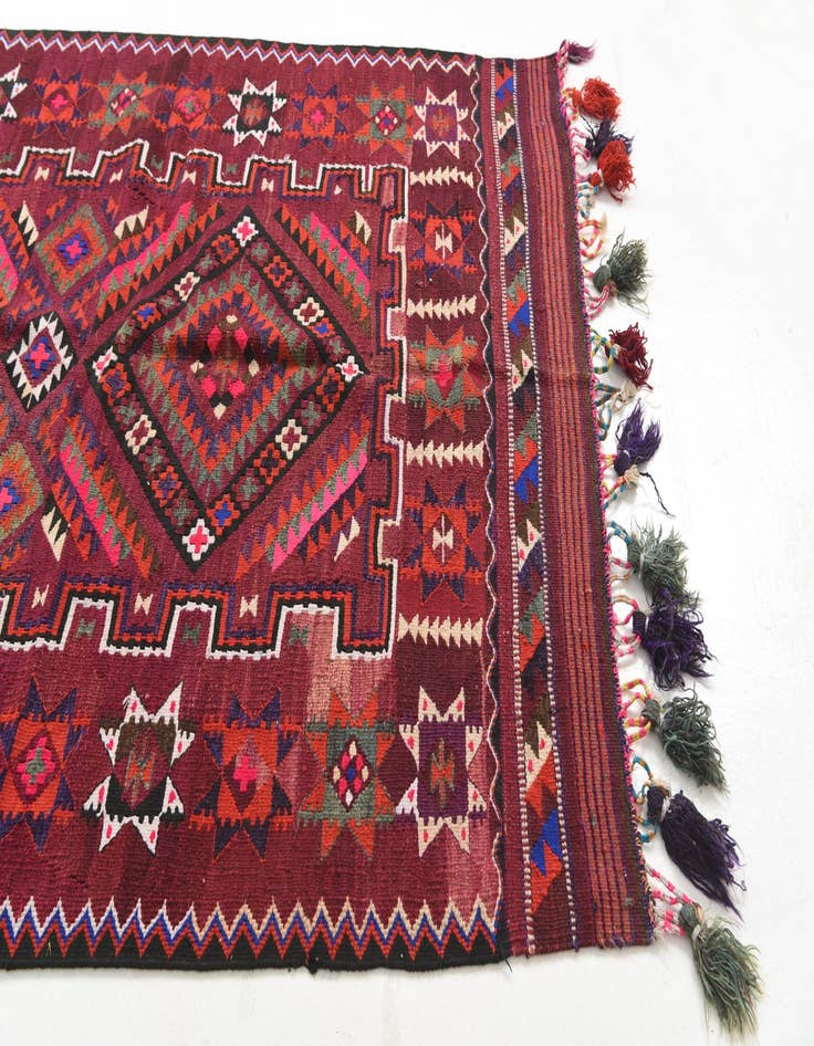 Detail image of  4' 10 x 10' 7  Hand Knotted Kilim Fars Persian Wool Runner Rug