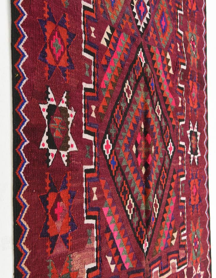 Detail image of  4' 10 x 10' 7  Hand Knotted Kilim Fars Persian Wool Runner Rug