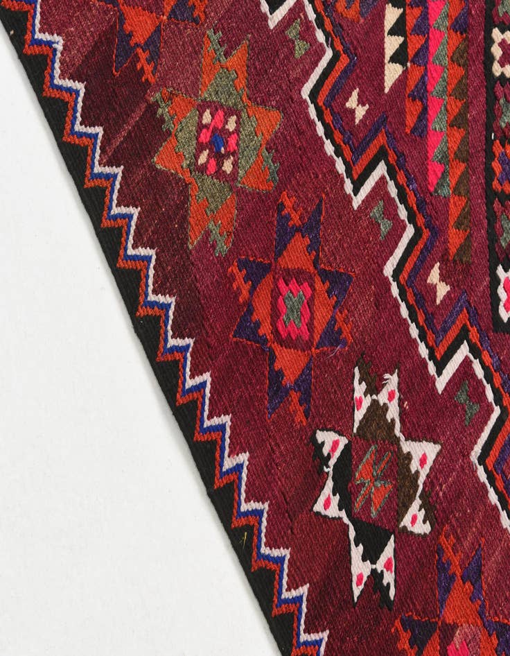 Detail image of  4' 10 x 10' 7  Hand Knotted Kilim Fars Persian Wool Runner Rug