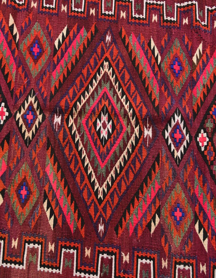 Detail image of  4' 10 x 10' 7  Hand Knotted Kilim Fars Persian Wool Runner Rug