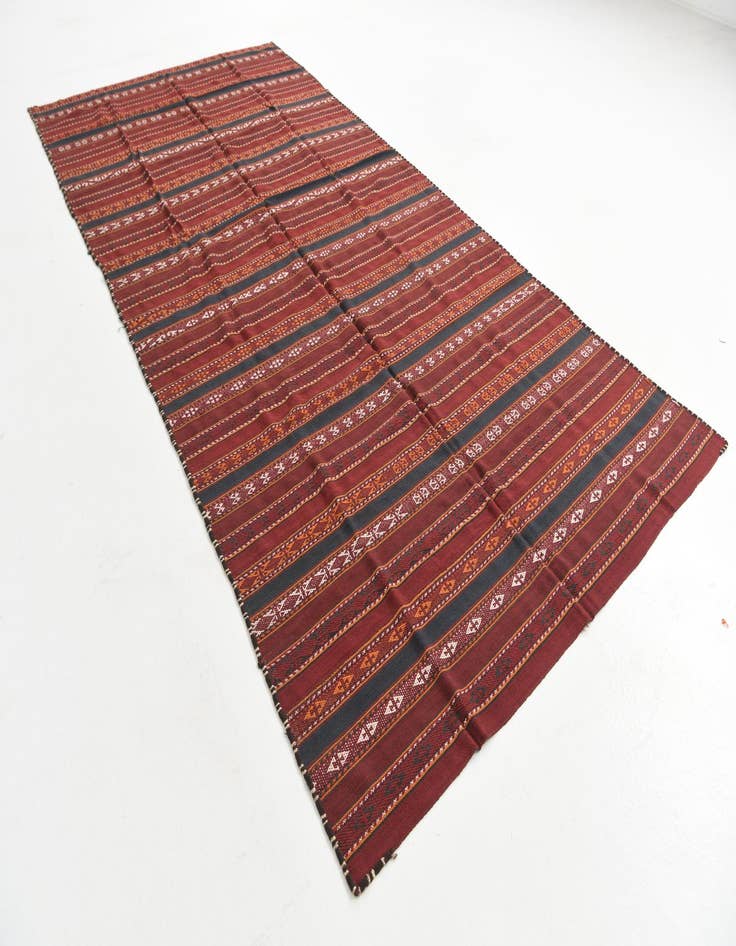 Detail image of  5' 9 x 12'  Hand Knotted Kilim Fars Persian Wool Runner Rug