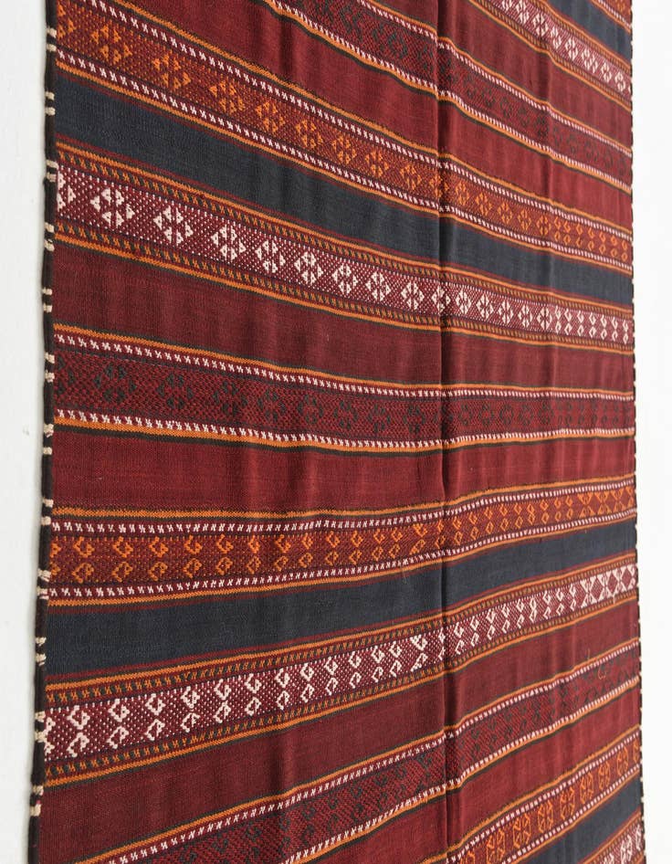 Detail image of  5' 9 x 12'  Hand Knotted Kilim Fars Persian Wool Runner Rug