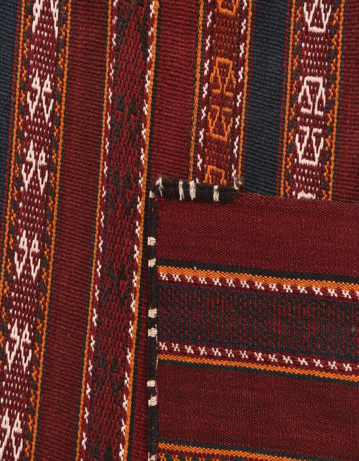 Detail image of  5' 9 x 12'  Hand Knotted Kilim Fars Persian Wool Runner Rug
