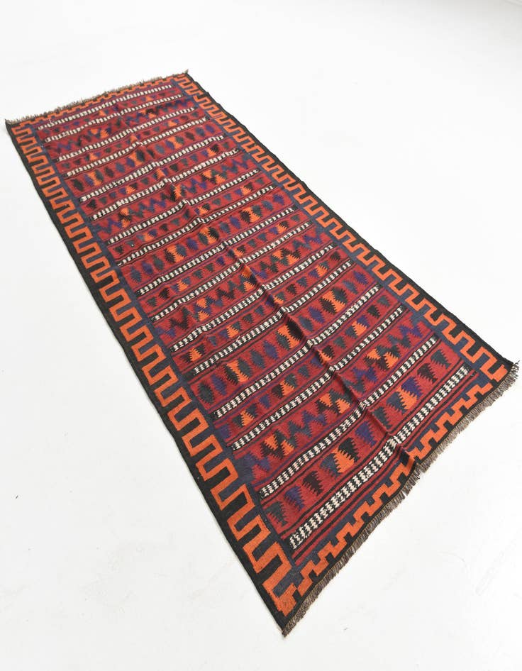 Detail image of  4' 7 x 9' 5  Hand Woven Kilim Fars Wool Runner Rug