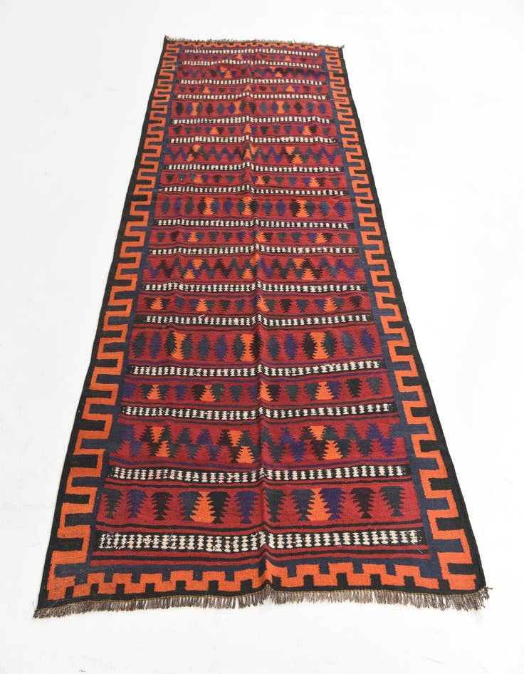 Detail image of  4' 7 x 9' 5  Hand Woven Kilim Fars Wool Runner Rug