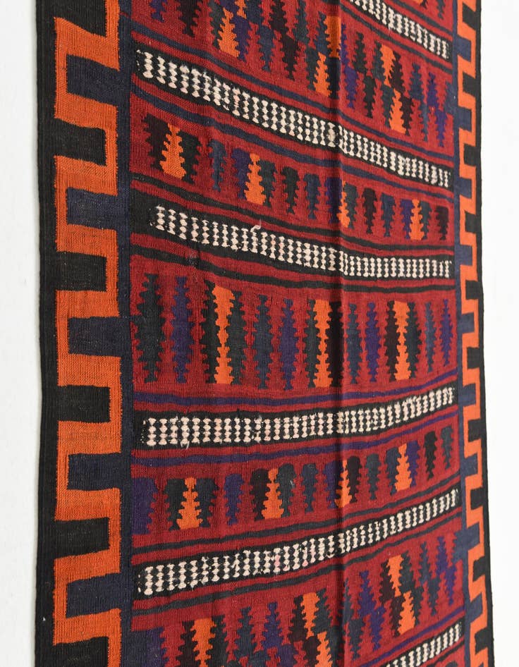 Detail image of  4' 7 x 9' 5  Hand Woven Kilim Fars Wool Runner Rug