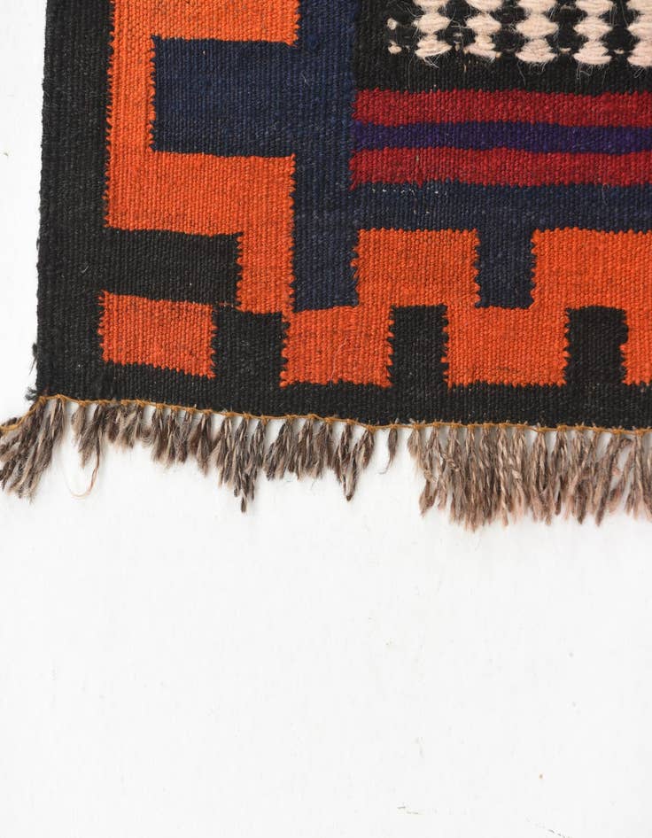 Detail image of  4' 7 x 9' 5  Hand Woven Kilim Fars Wool Runner Rug