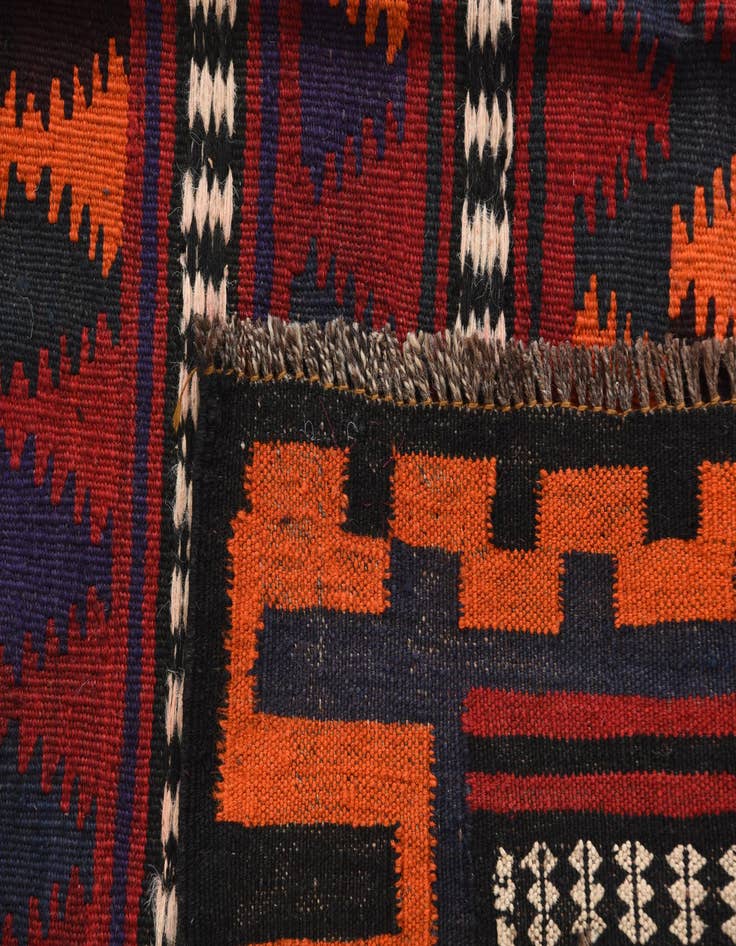 Detail image of  4' 7 x 9' 5  Hand Woven Kilim Fars Wool Runner Rug