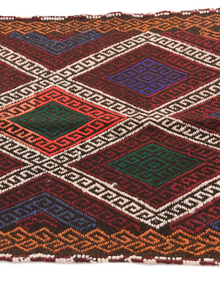 Detail image of  2' 3 x 9'  Hand Knotted Kilim Fars Persian Wool Runner Rug