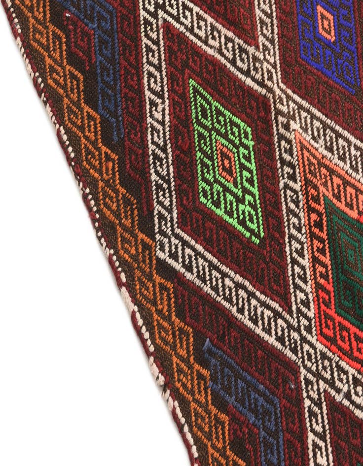 Detail image of  2' 3 x 9'  Hand Knotted Kilim Fars Persian Wool Runner Rug