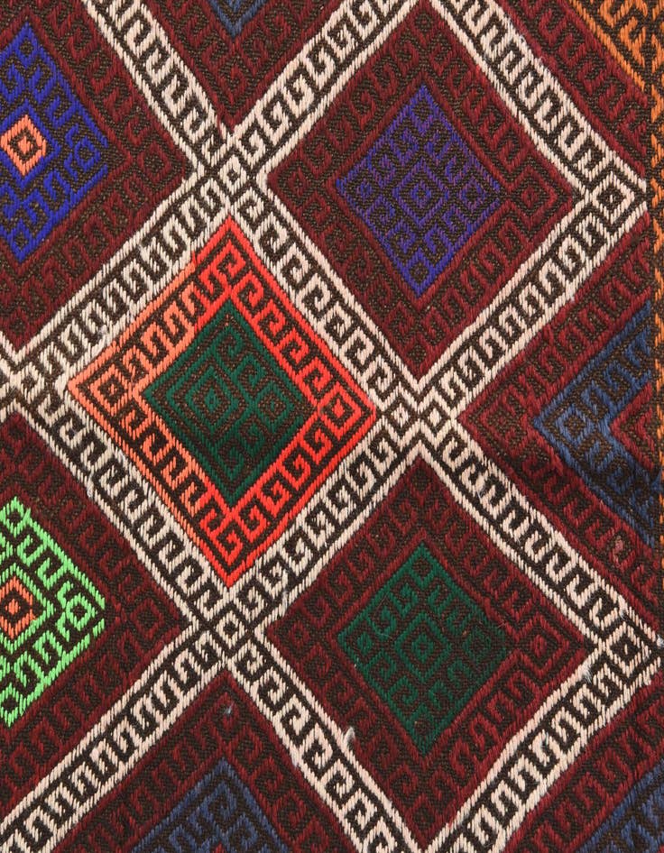 Detail image of  2' 3 x 9'  Hand Knotted Kilim Fars Persian Wool Runner Rug