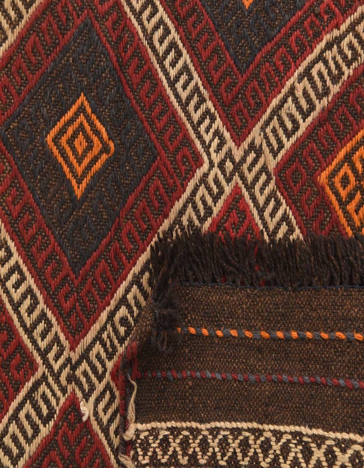 Detail image of  2' 5 x 10'  Hand Knotted Kilim Fars Persian Wool Runner Rug