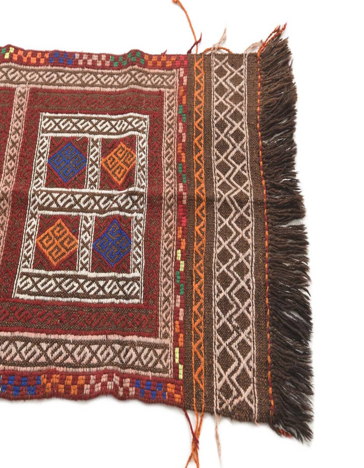 Detail image of  2' x 9' 6  Hand Knotted Kilim Fars Persian Wool Runner Rug