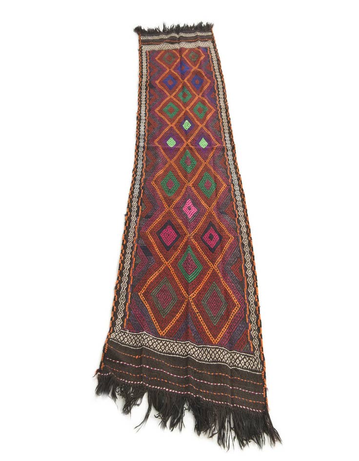 Detail image of  2' 3 x 7'  Hand Knotted Kilim Fars Persian Wool Runner Rug