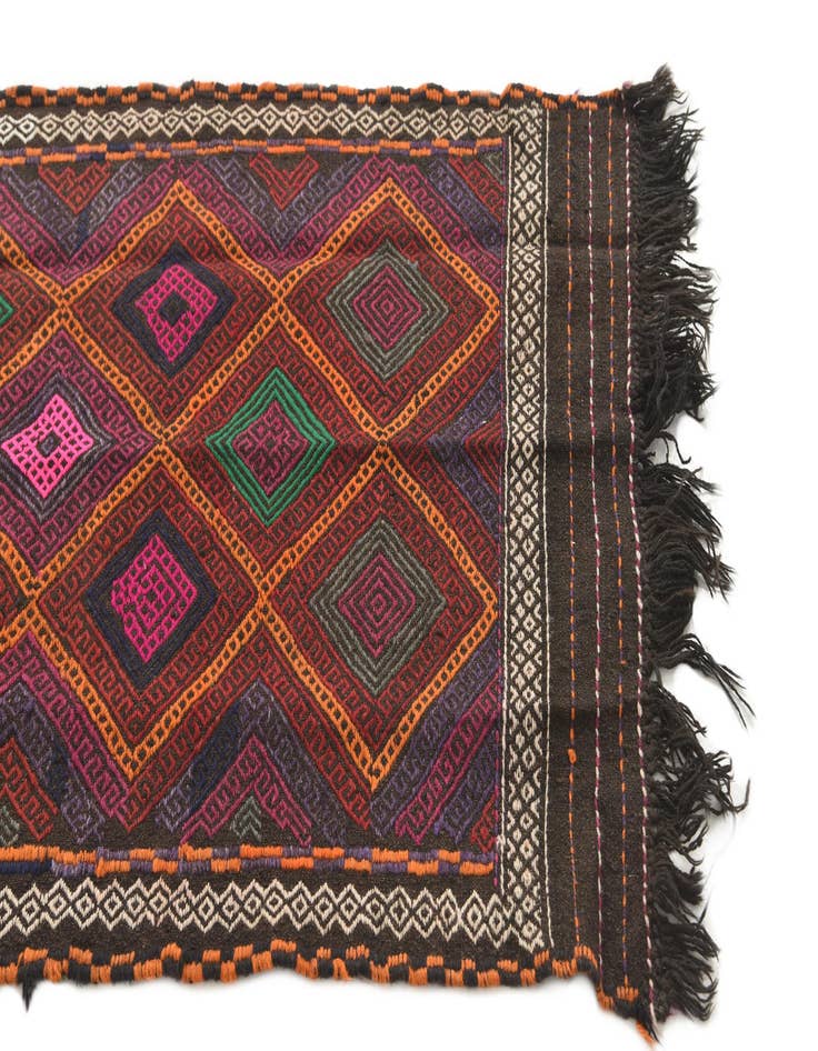 Detail image of  2' 3 x 7'  Hand Knotted Kilim Fars Persian Wool Runner Rug