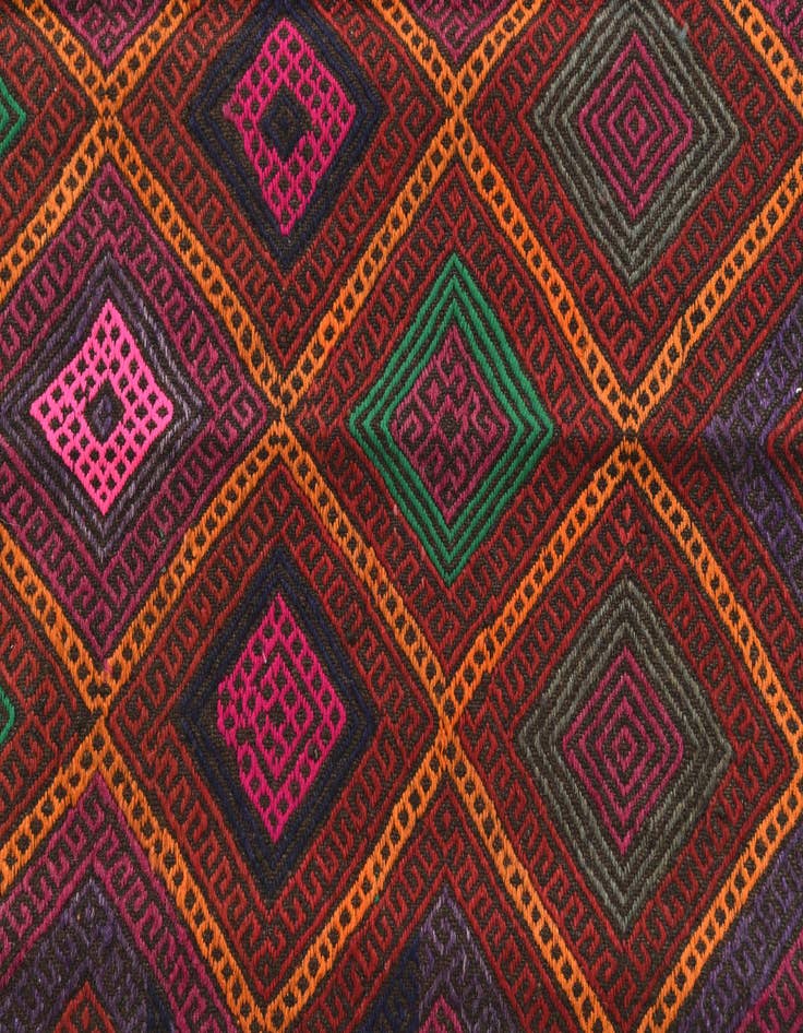 Detail image of  2' 3 x 7'  Hand Knotted Kilim Fars Persian Wool Runner Rug