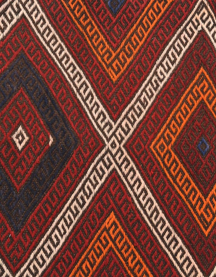 Detail image of  2' 3 x 8' 6  Hand Knotted Kilim Fars Persian Wool Runner Rug
