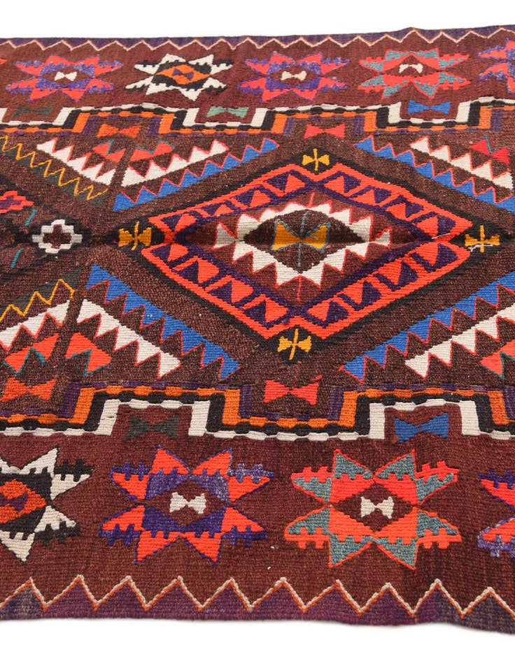 Detail image of  4' 7 x 9' 4  Hand Knotted Kilim Fars Persian Wool Runner Rug
