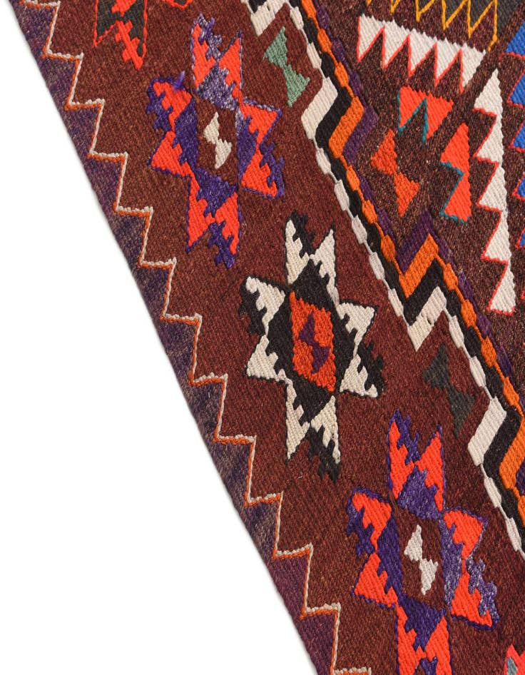 Detail image of  4' 7 x 9' 4  Hand Knotted Kilim Fars Persian Wool Runner Rug