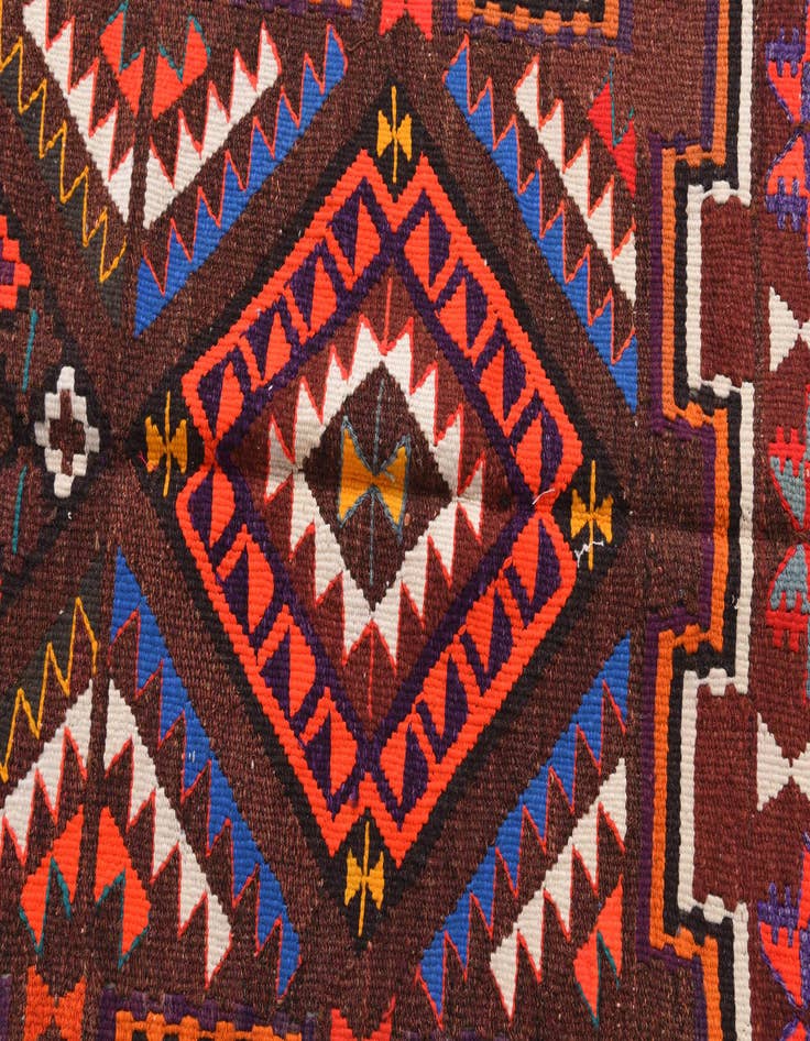 Detail image of  4' 7 x 9' 4  Hand Knotted Kilim Fars Persian Wool Runner Rug