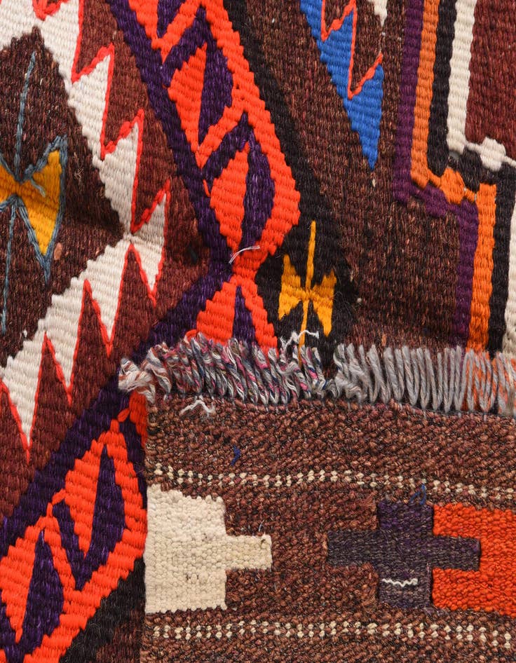 Detail image of  4' 7 x 9' 4  Hand Knotted Kilim Fars Persian Wool Runner Rug