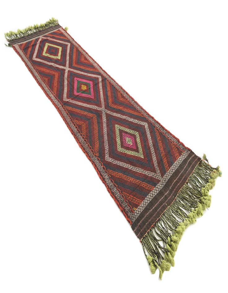 Detail image of  2' 8 x 9'  Hand Knotted Kilim Fars Persian Wool Runner Rug