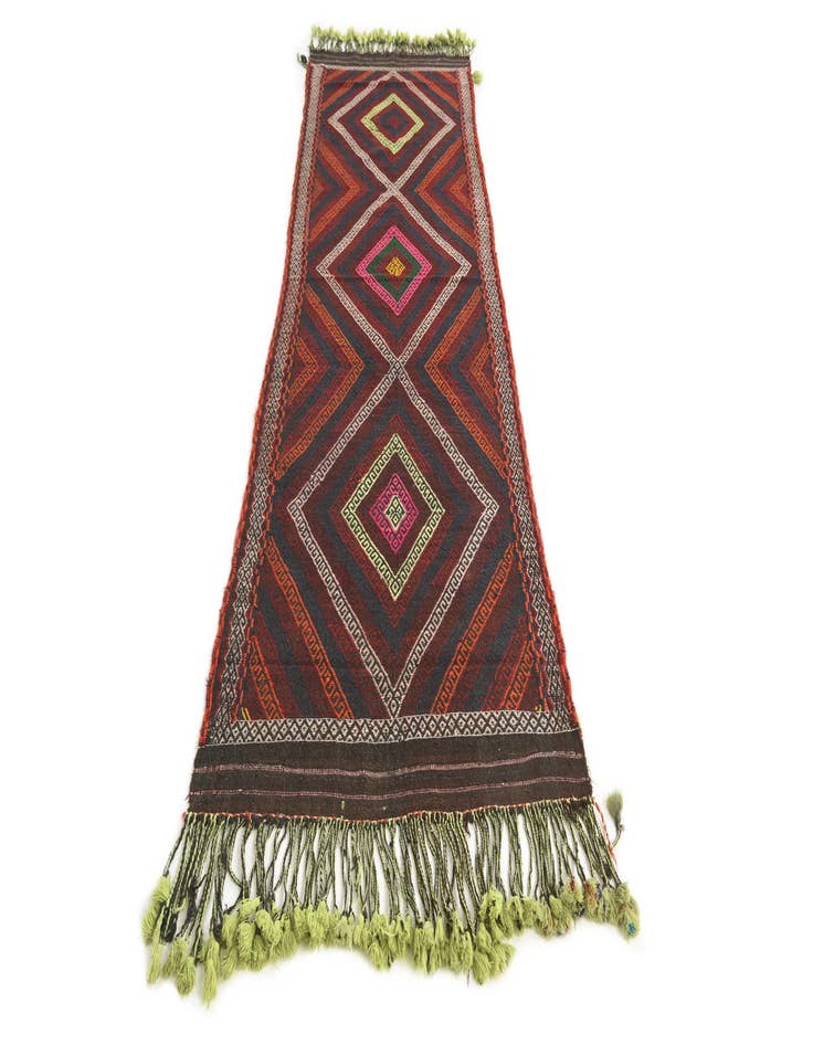 Detail image of  2' 8 x 9'  Hand Knotted Kilim Fars Persian Wool Runner Rug