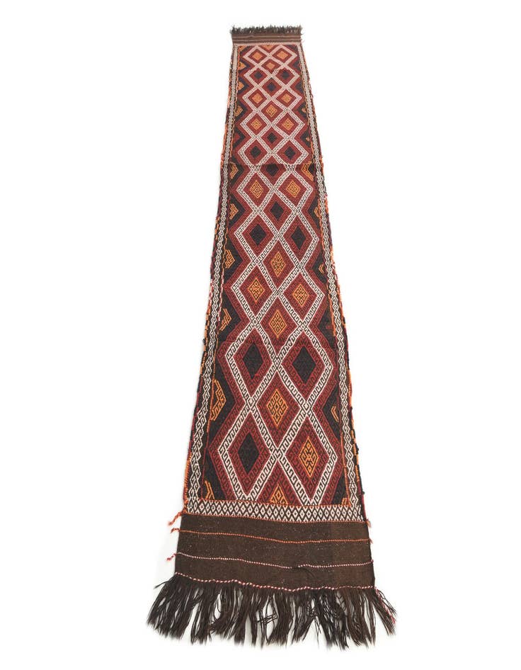 Detail image of  2' 5 x 11' 9  Hand Knotted Kilim Fars Persian Wool Runner Rug