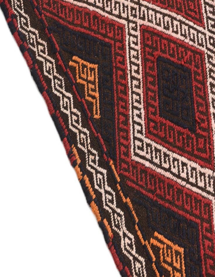 Detail image of  2' 5 x 11' 9  Hand Knotted Kilim Fars Persian Wool Runner Rug