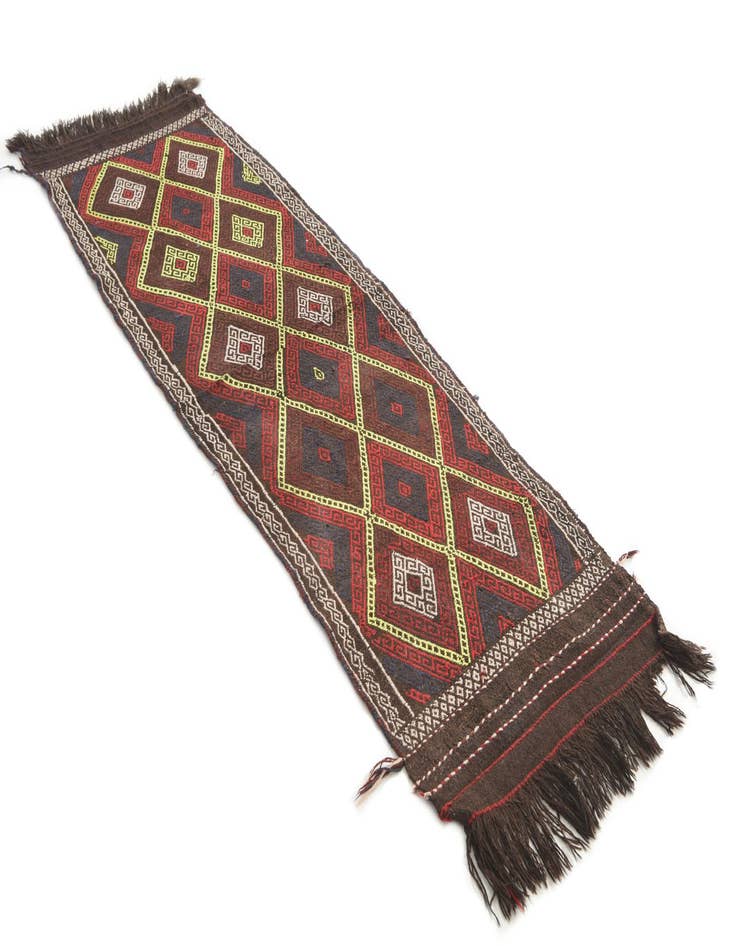 Detail image of  2' 6 x 7' 4  Hand Knotted Kilim Fars Persian Wool Runner Rug