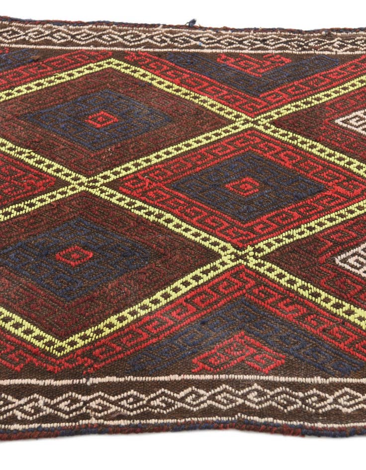 Detail image of  2' 6 x 7' 4  Hand Knotted Kilim Fars Persian Wool Runner Rug
