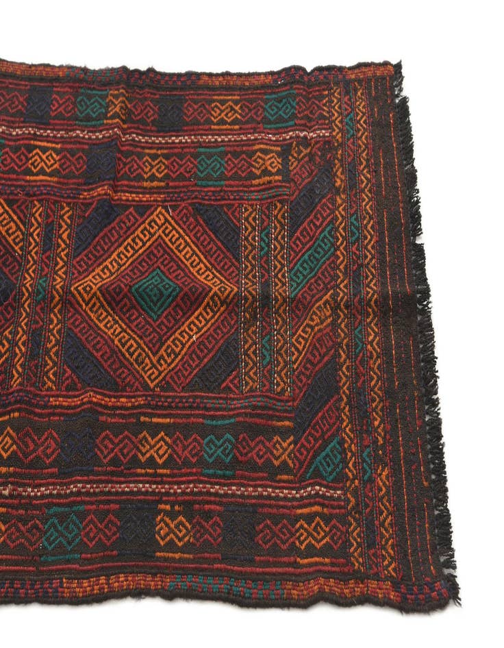 Detail image of  2' 1 x 7' 8  Hand Knotted Kilim Fars Persian Wool Runner Rug