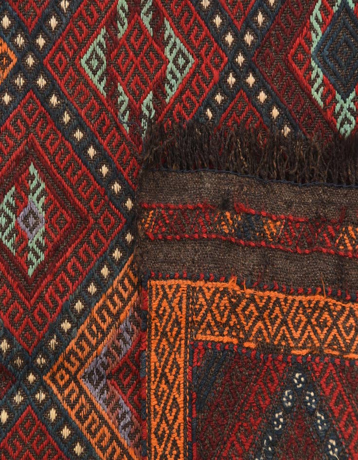Detail image of  2' 2 x 7' 8  Hand Knotted Kilim Fars Persian Wool Runner Rug