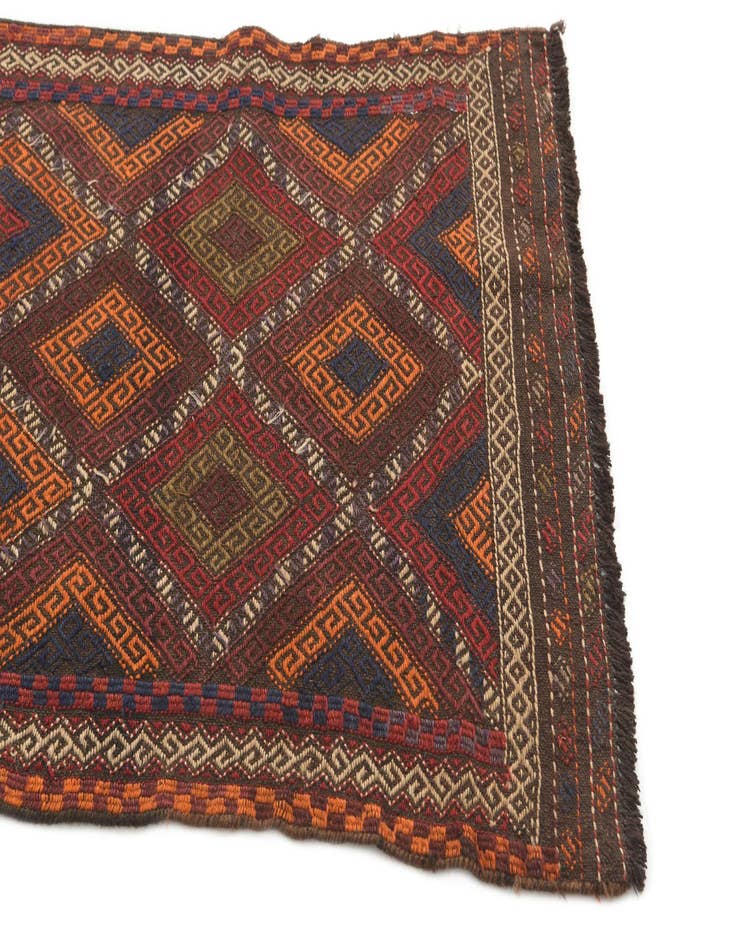 Detail image of  2' 4 x 9' 1  Hand Knotted Kilim Fars Persian Wool Runner Rug