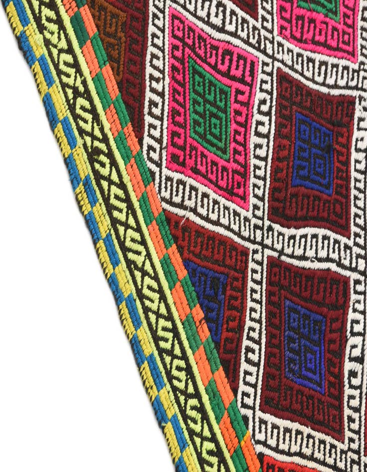 Detail image of  2' 1 x 7' 4  Hand Knotted Kilim Fars Persian Wool Runner Rug