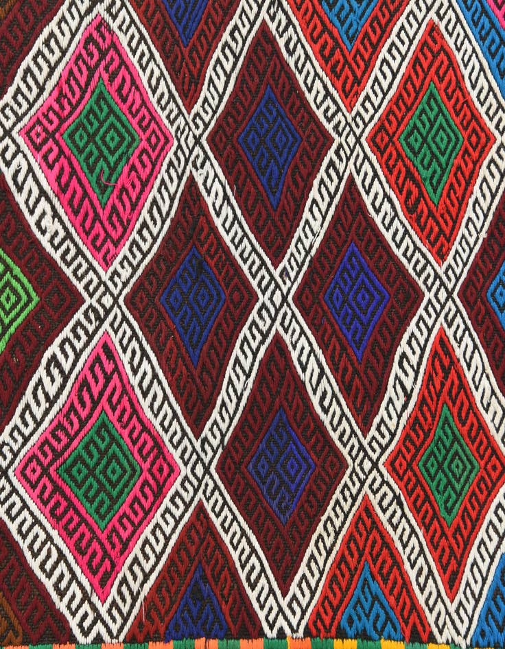 Detail image of  2' 1 x 7' 4  Hand Knotted Kilim Fars Persian Wool Runner Rug