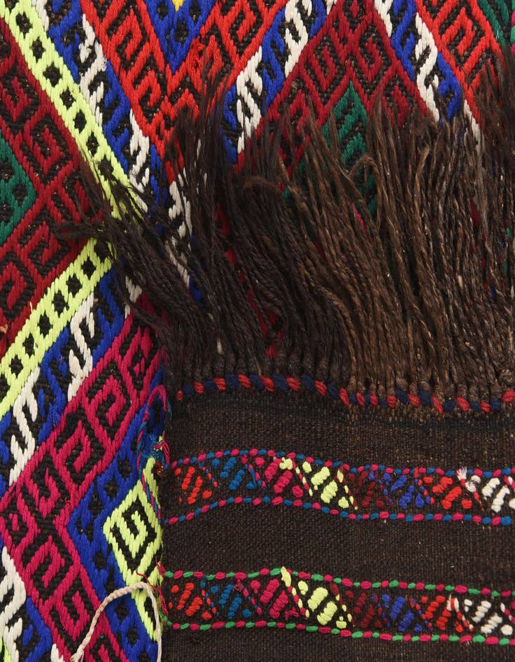 Detail image of  2' x 7' 4  Hand Knotted Kilim Fars Persian Wool Runner Rug