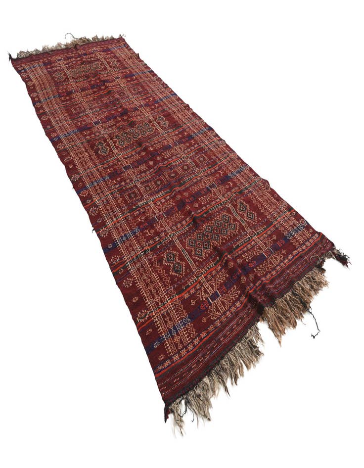 Detail image of  4' 10 x 11' 8  Hand Woven Kilim Fars Wool Runner Rug