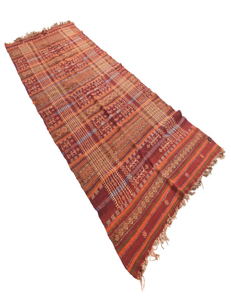 Detail image of  4' 9 x 11' 2  Hand Woven Kilim Fars Wool Runner Rug