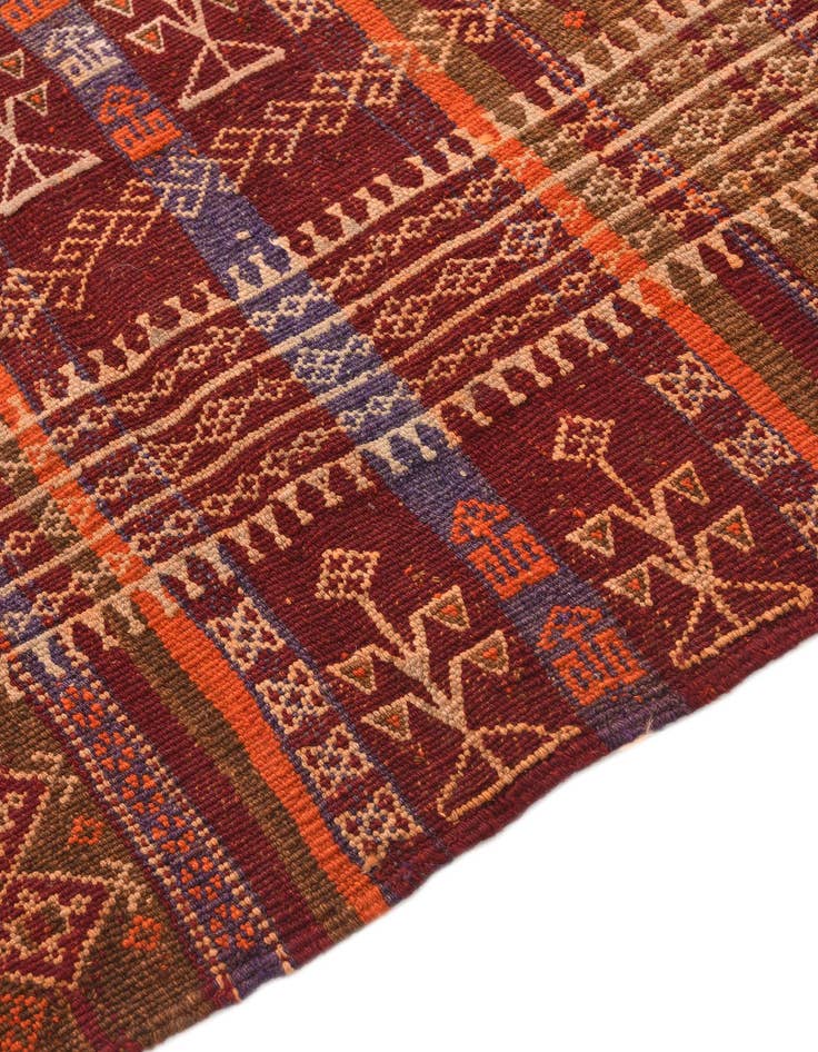 Detail image of  4' 9 x 11' 2  Hand Woven Kilim Fars Wool Runner Rug