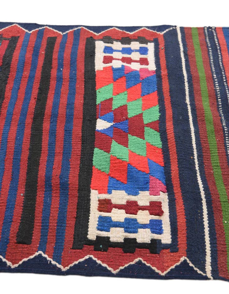 Detail image of  3' x 12' 2  Hand Woven Kilim Fars Wool Runner Rug
