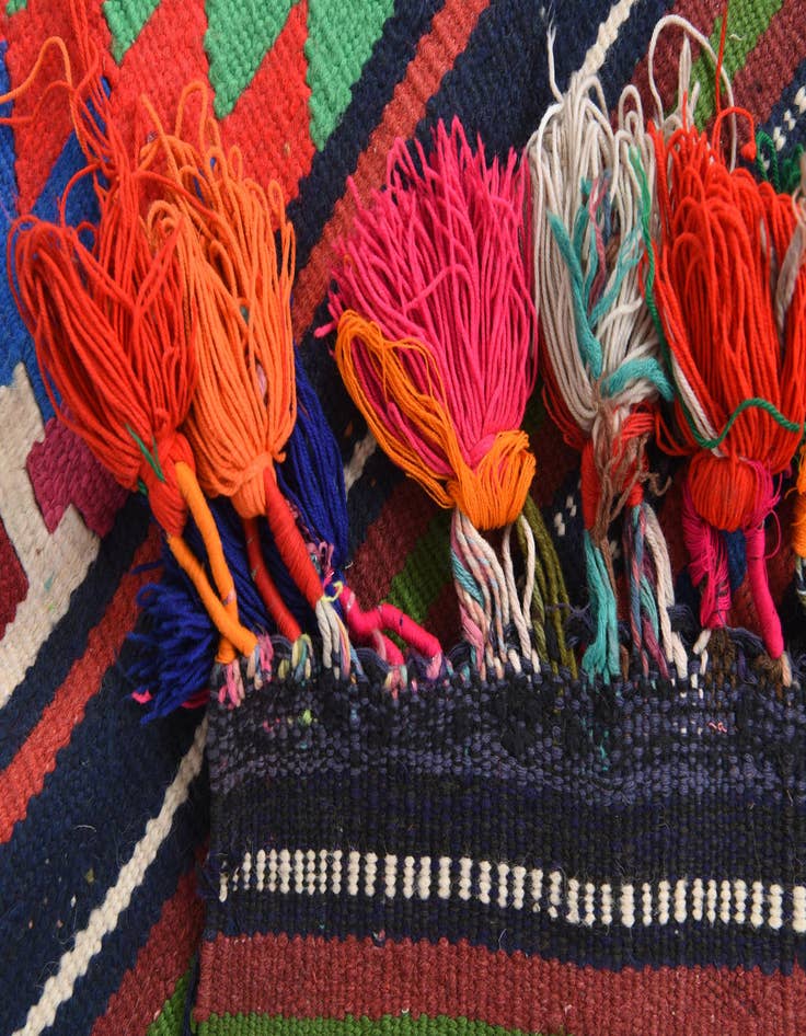 Detail image of  3' x 12' 2  Hand Woven Kilim Fars Wool Runner Rug